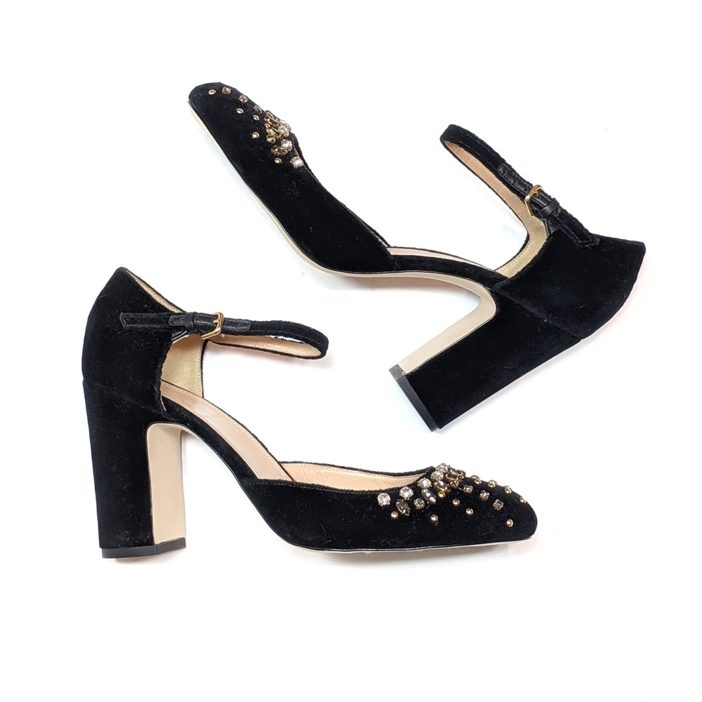 • j crew • embellished velvet pumps